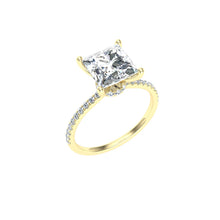 Load image into Gallery viewer, The Aleah - Princess Cut Hidden Halo Ring