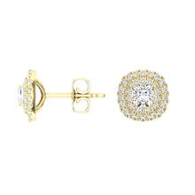 Load image into Gallery viewer, Cushion Cut Double Halo Studs