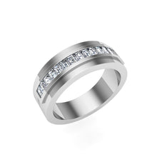 Load image into Gallery viewer, The David - Emerald Cut Pavé Band