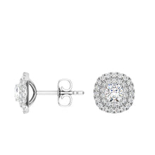 Load image into Gallery viewer, Cushion Cut Double Halo Studs