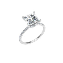 Load image into Gallery viewer, The Aleah - Princess Cut Hidden Halo Ring