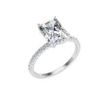 Load image into Gallery viewer, The Brooke - Radiant Cut Hidden Halo Ring