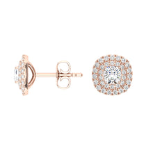 Load image into Gallery viewer, Cushion Cut Double Halo Studs