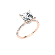 Load image into Gallery viewer, The Aleah - Princess Cut Hidden Halo Ring