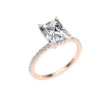 Load image into Gallery viewer, The Brooke - Radiant Cut Hidden Halo Ring