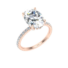 Load image into Gallery viewer, The Laily - Oval Cut Hidden Halo Ring