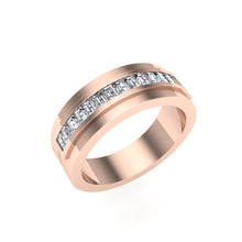 Load image into Gallery viewer, The David - Emerald Cut Pavé Band