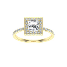 Load image into Gallery viewer, The Lara - Princess Cut Double Edge Halo Ring