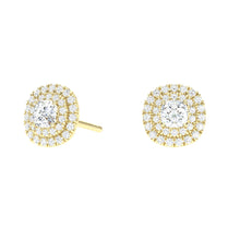 Load image into Gallery viewer, Cushion Cut Double Halo Studs
