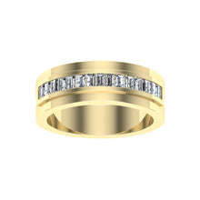 Load image into Gallery viewer, The David - Emerald Cut Pavé Band