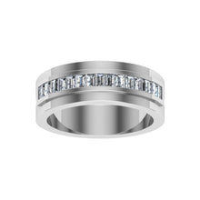 Load image into Gallery viewer, The David - Emerald Cut Pavé Band