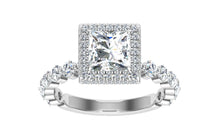 Load image into Gallery viewer, The Marlin - Princess Cut Double Edge Halo Ring