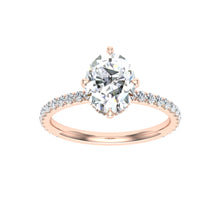 Load image into Gallery viewer, The Mariah - Oval Cut Compass Prong Ring