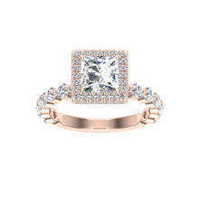 Load image into Gallery viewer, The Marlin - Princess Cut Double Edge Halo Ring