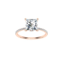 Load image into Gallery viewer, The Aleah - Princess Cut Hidden Halo Ring