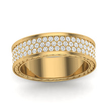 Load image into Gallery viewer, The Allan - 3 Row Pavé Band