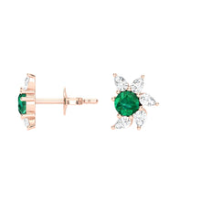 Load image into Gallery viewer, Emerald Floral Earrings