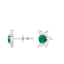 Load image into Gallery viewer, Emerald Floral Earrings