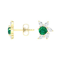Load image into Gallery viewer, Emerald Floral Earrings