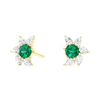 Load image into Gallery viewer, Emerald Floral Earrings