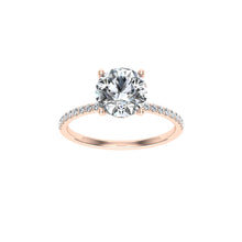 Load image into Gallery viewer, The Stephanie - Round cut Hidden Halo Ring