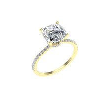 Load image into Gallery viewer, The Willa - Cushion Cut Hidden Halo Ring