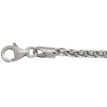 Load image into Gallery viewer, 2.4mm Sterling Silver Rhodium Solid Round Wheat Link Chain