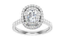 Load image into Gallery viewer, The Hailey - Elongated Cushion Cut Halo Ring