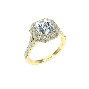 The Phoebe -Asscher Cut Double Halo Ring