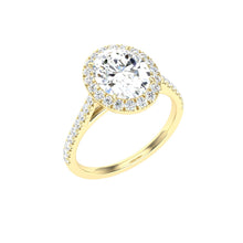 Load image into Gallery viewer, The Krista - Oval Cut Halo Ring