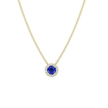 Load image into Gallery viewer, Sapphire Pendant with Halo