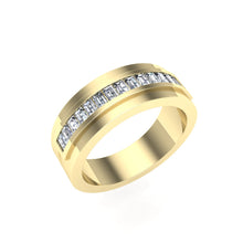 Load image into Gallery viewer, The David - Emerald Cut Pavé Band