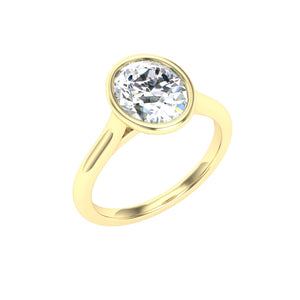 The Maya - Oval Cut Bezel Solitaire Ring