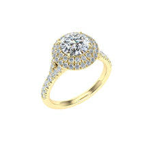 Load image into Gallery viewer, The Kiara - Round Cut Double Halo Ring