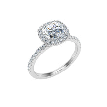 Load image into Gallery viewer, The Eliza-Cushion Cut Halo Ring