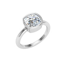 Load image into Gallery viewer, The Zuri - Cushion Cut Bezel Solitaire Ring