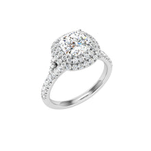 Load image into Gallery viewer, The Jess - Cushion Cut Double Halo Ring