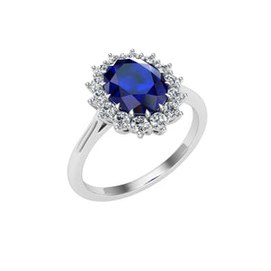 Sunburst Oval Sapphire Ring