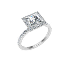 Load image into Gallery viewer, The Lucia- Princess Cut Halo Ring