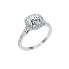 Load image into Gallery viewer, The Clara - Cushion Cut Halo Ring