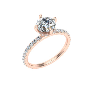 The Capri - Round Cut Compass Prong Ring