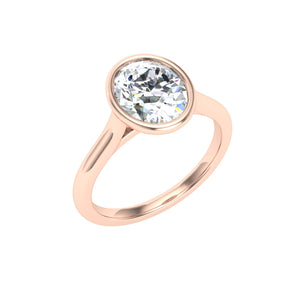 The Maya - Oval Cut Bezel Solitaire Ring