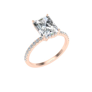 The Brooke - Radiant Cut Hidden Halo Ring