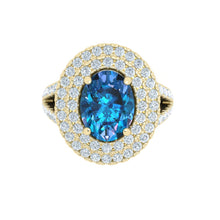 Load image into Gallery viewer, The Ayesha - Sapphire Double Halo Ring