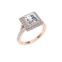 Load image into Gallery viewer, The Fiona - Princess Cut Double Halo Ring