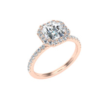 Load image into Gallery viewer, The Melody - Asscher Cut Halo Ring