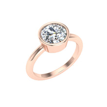 Load image into Gallery viewer, The Ash - Round Cut Bezel Solitaire Ring