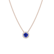 Load image into Gallery viewer, Sapphire Pendant with Halo