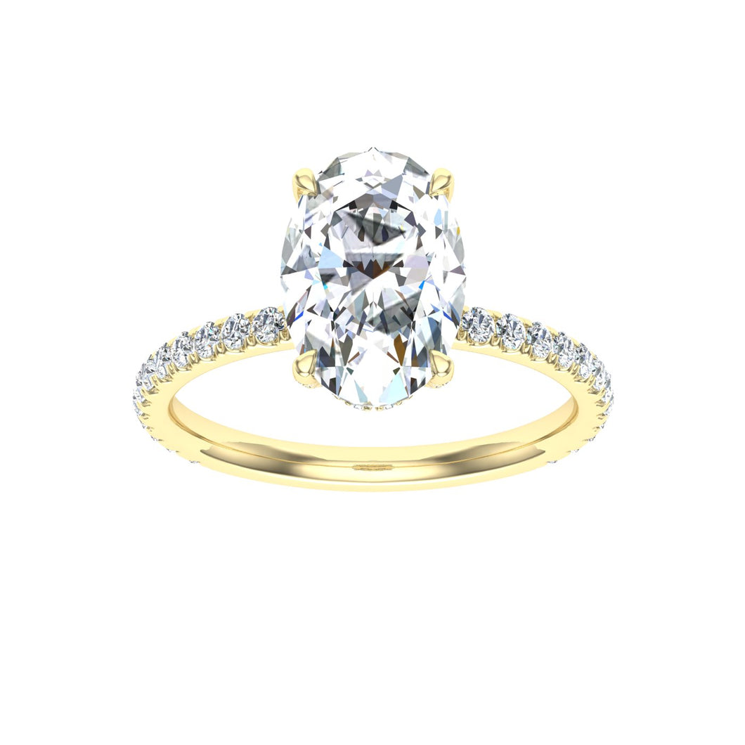 The Laily - Oval Cut Hidden Halo Ring