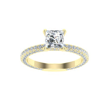 Load image into Gallery viewer, The Naomi- Princess Cut Micro Pavé Ring
